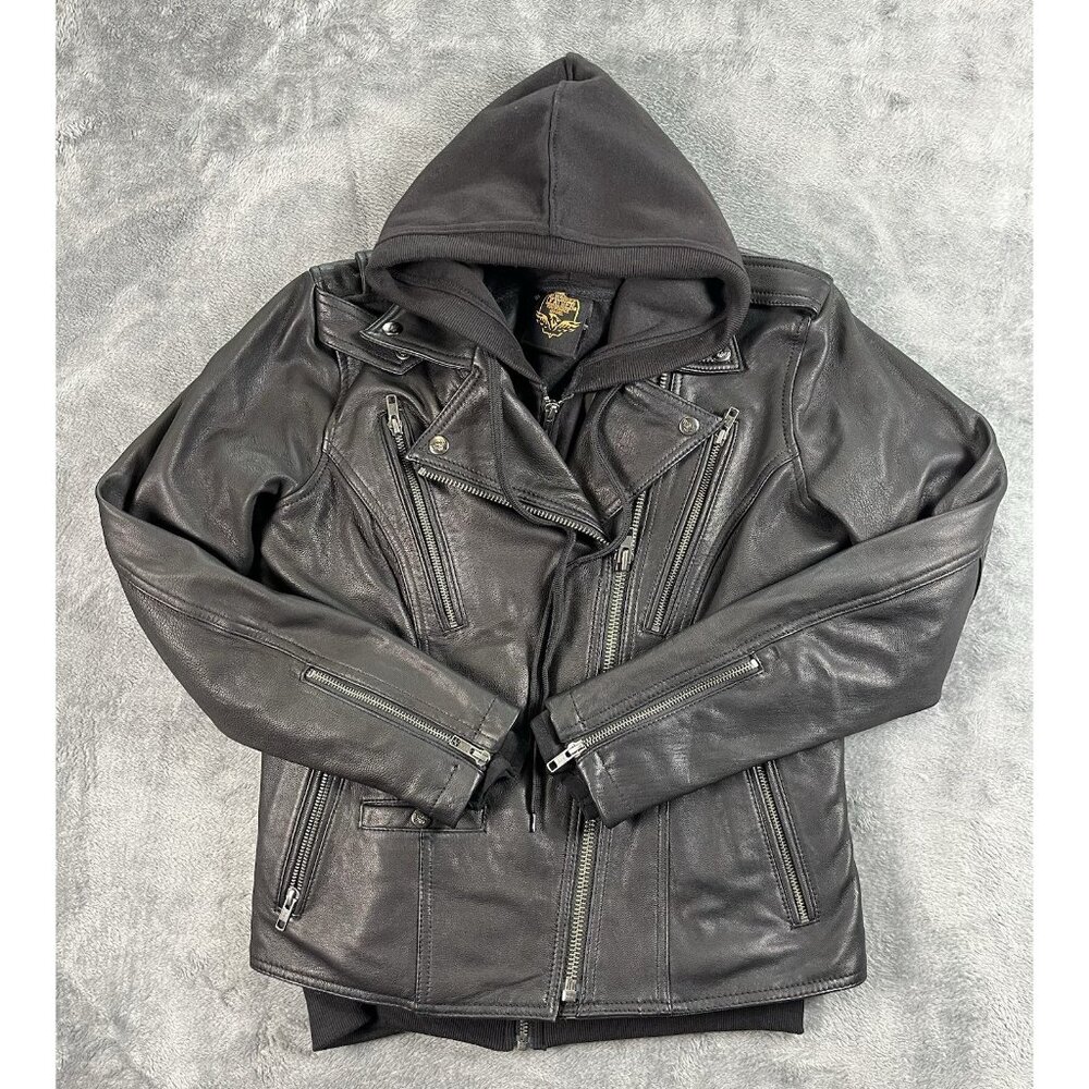 Milwaukee Leather MLL2575 Women's XS Black Leather Vented Motorcycle Jacket